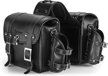 Amazon | Tonainバイク用サイドバッグ レトロ 両面バッグ 大容量 8+8L